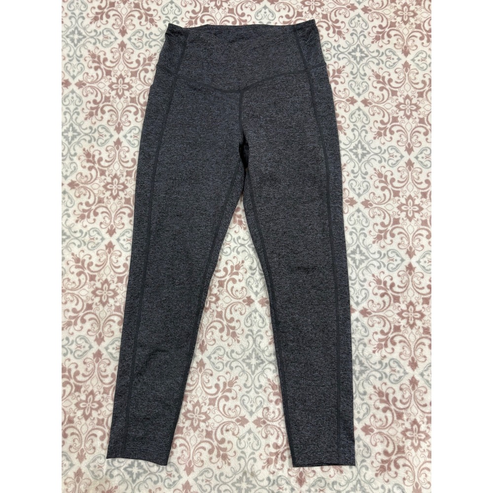 Zella Womens High Waisted Space Dye Leggings Gray Heathered Activewear Small